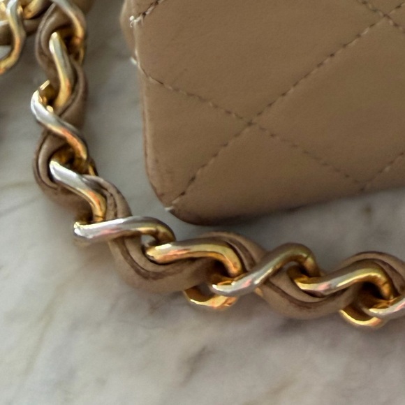 CHANEL Beige Mini Quilted Crossbody Bag - Picture 3 of 17